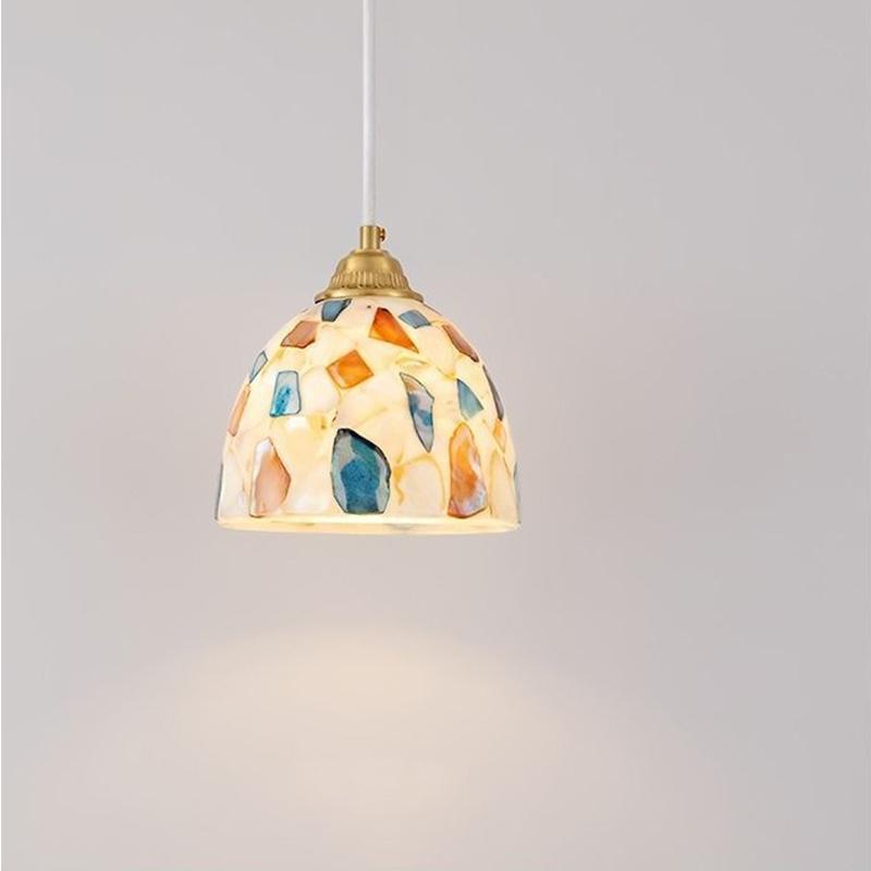 Glass Ceiling Chandelier Creative Sea Shell Lampshade Bedroom Bedside Hanging Lamp Interior Decoration Lighting Pendant Lights