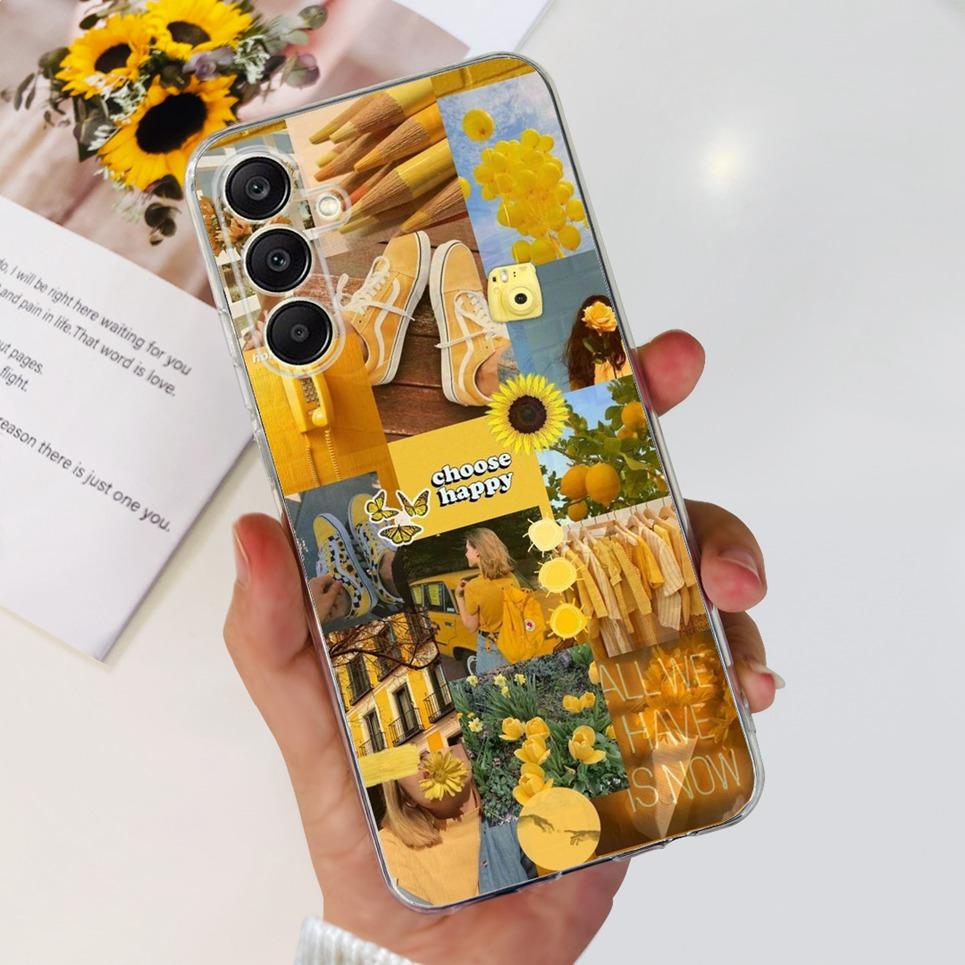 For Samsung Galaxy A25 5G 2023 Case Samsung A15 5G A35 A555G Transparent Soft TPU Etui With Fashion Pattern Galaxy A15 4G Cover