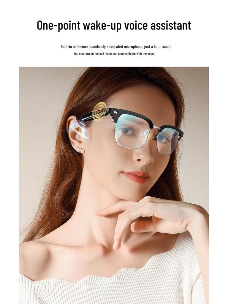 Multi-Function Smart Bluetooth Glasses: Anti-Blue Light Sunglasses, Headphone, Voice Translation, Music & Call Features, Interchangeable Lenses.