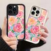 JT465 Rose Noir Et Blanc pour iPhone 17 16 15 14 13 Pro Max Samsung S26 S25 Ultra A17 A07 A56 A16 Xiaomi 15T Redmi 15c 14C Coque Souple