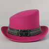 Schräges Oberteil Fedora Unisex Gentleman Cosplay Derby Bowlerhut Britische Form Hut Herbst Winter Magischer Hut Federzubehör