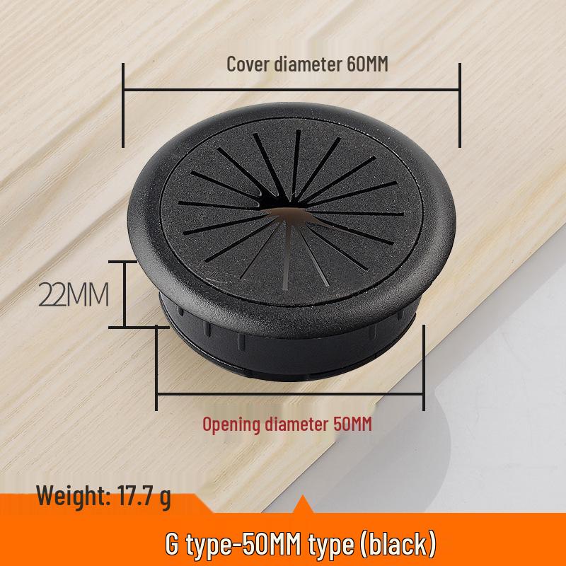 Round Plastic Cable Grommet Hole Cover for Office Desk - Sizes 50/60/65/80 Mm