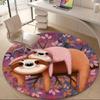 1pcSloth Branch Office Round Area Rug, Indoor Mat Suitable ForOffice, Under Office Chairs Bedroom Living Room Home Decor, Room Deco 009