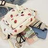 A Lovely Grassy Shoulder Bag, Strawberry Pattern, Multi-pocket Phe Bag, Casual Crossbody Bag, Women's Makeup Bag, Student Bag.