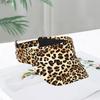 Leerer Dach Leopardenmuster Verstellbares Klettband Sonnenhut Damen Verlängerte Krempe Tennis Sporthut Modeaccessoires