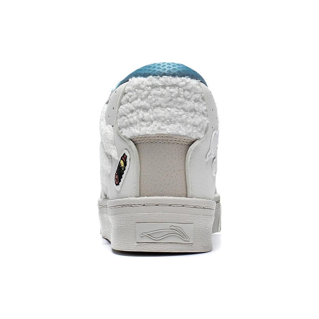 Pablo Ientile x Li Ning Wave 180 Abriebfest Leichte Dämpfung Mittelhoch Skateboard-Schuhe Damen Perlmuttweiß AECS054-3