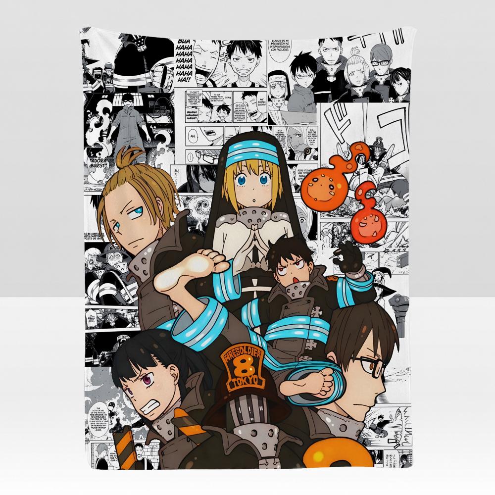 anime FFire FForce Throw Soft Flannel Blanket for Bed Bedroom Sofa Picnic Throw Skinfriendly Breathable Gift Cover