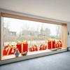 PVC Window Sticker Santa Claus Glass Sticker Fashion Xmas Decal  Shopping Mall