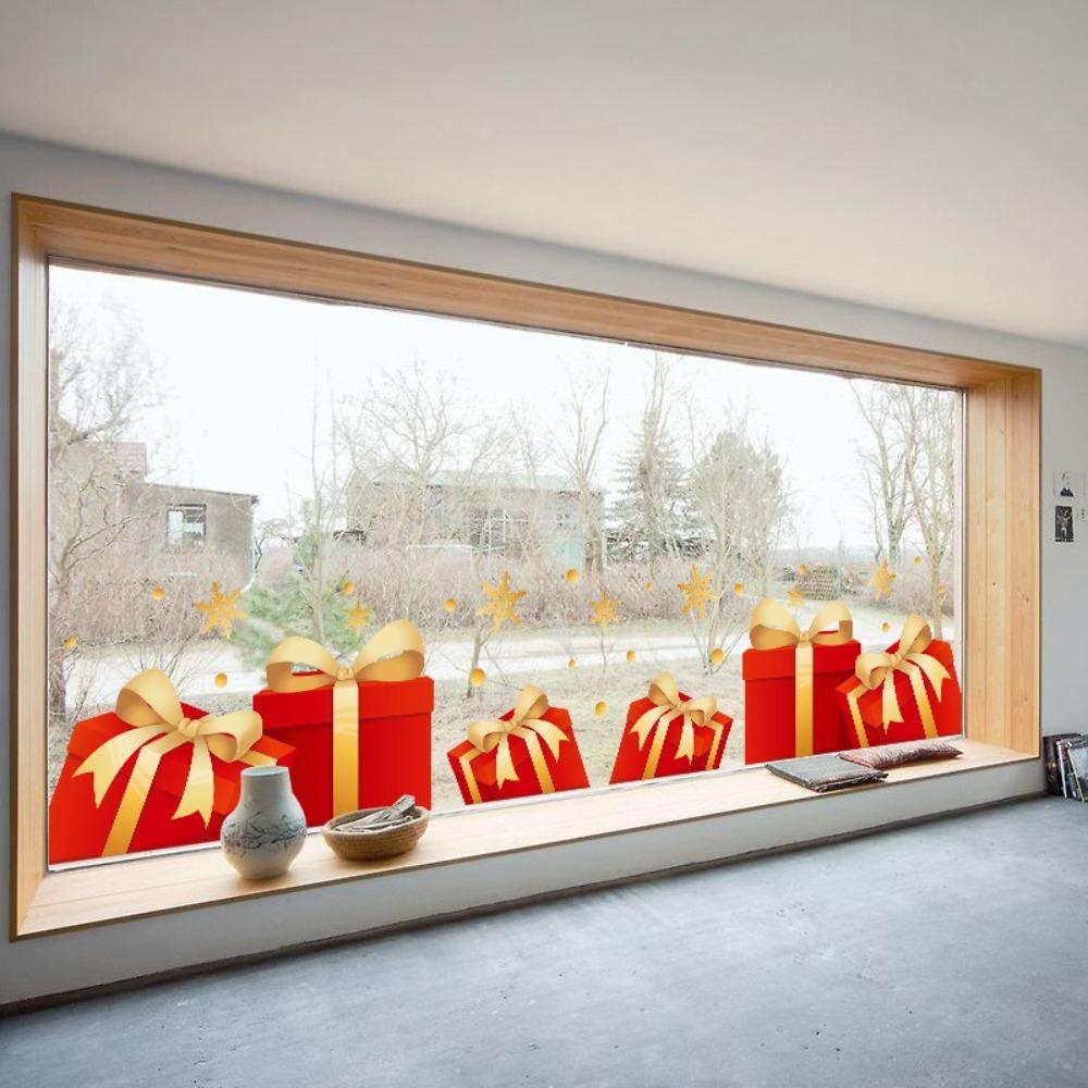 PVC Window Sticker Santa Claus Glass Sticker Fashion Xmas Decal  Shopping Mall