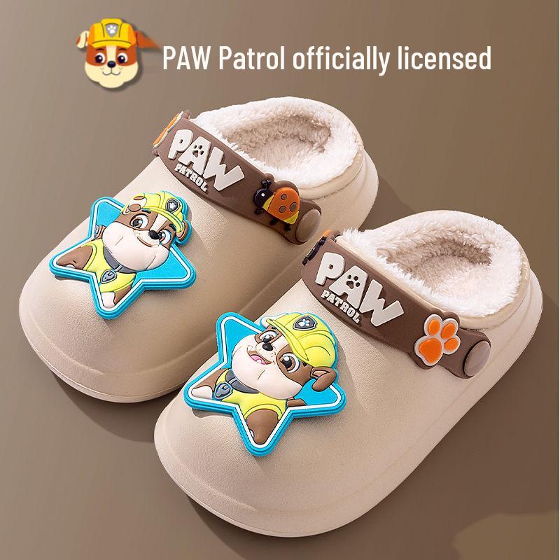PAW Patrol Toddler Fleece-Lined Waterproof Cotton Slippers - Cute & Warm Winter Shoes