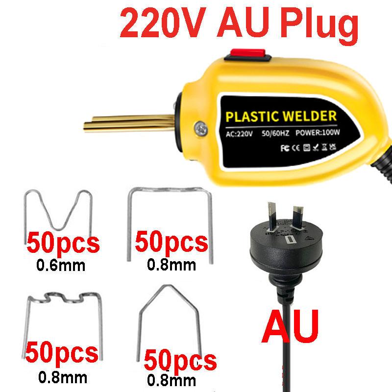 100W Plastik KAYNAK MAKINESİ Plastik Kaynakçı Tabancası 200 adet Sıcak Zımba Tamponlar tamir kiti havya Araba Tampon Tamir Araçları