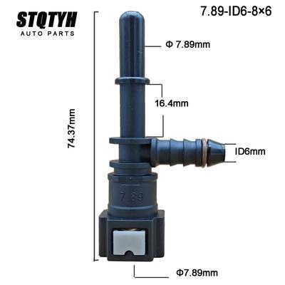 Fuel Line Connector Pipe Connectors 7.89 ID6 Lengthened FConnector Auto Gasoline Fuel Filter Plastic Fittings