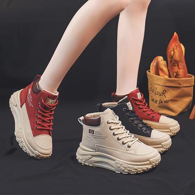 High-top Shoes Women's Autumn and Winter New Dad Shoes Thick-soled Heightening Casual Shoes Student Women's Short Boots 3