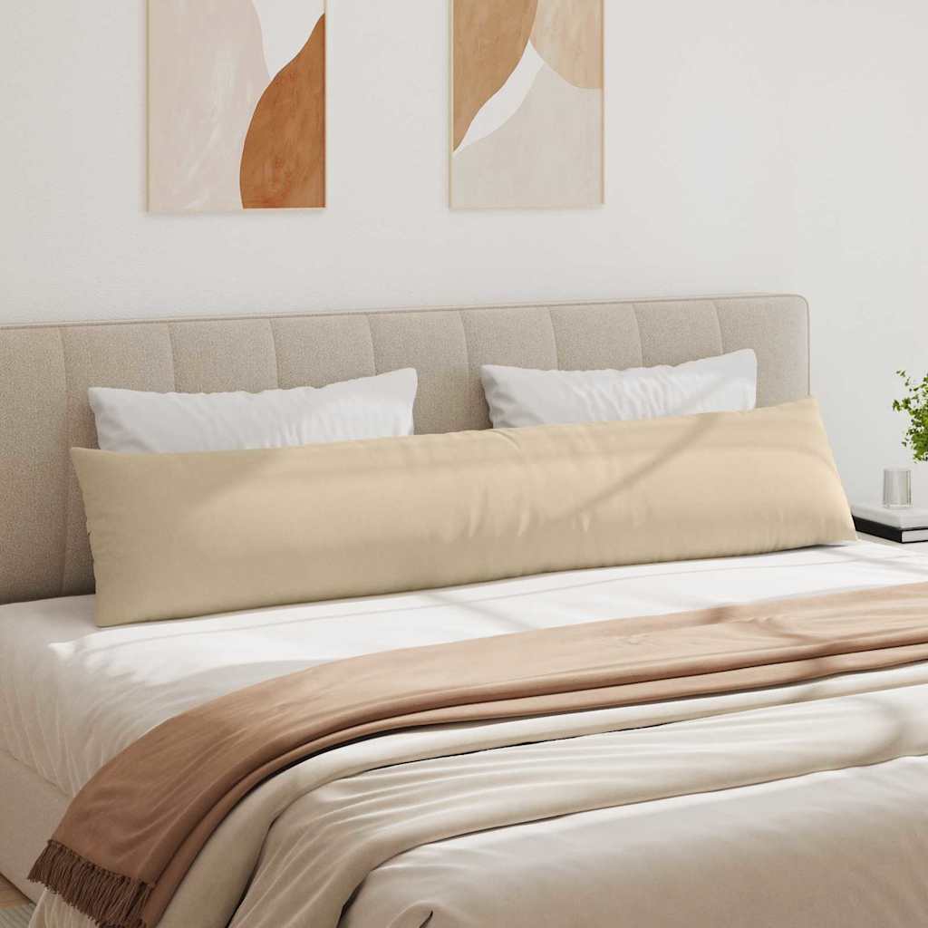 Sofa Cushions 2 Pieces Cream 200 X 40 Cm Fabric