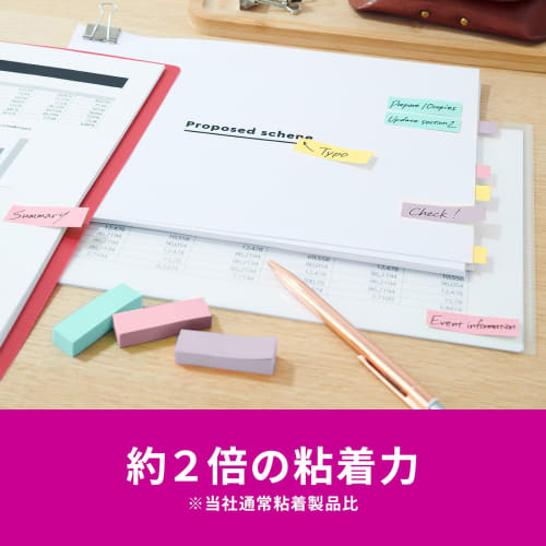 Post-It Notes Strong Adhesive Heading Multicolor 5N 50 X 15mm 45 Sheets 4 Colors 2 Pads Each Clear Case 700SS-MC-5N