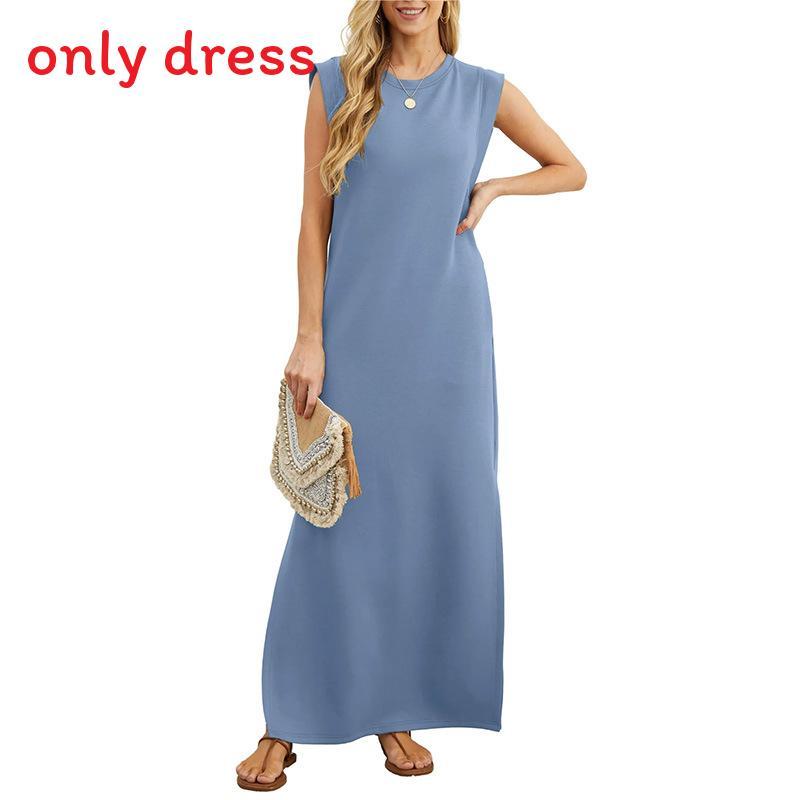 Robe longue ample d'été pour femme avec franges en polyester extensible pour un usage décontracté