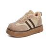 New leather Forrest Gump shoes 2025 winter women's retro German training shoes high-top women's shoes platform-soled versatile little white shoes wom