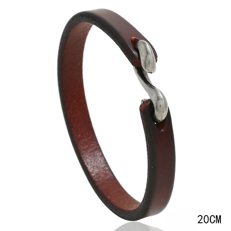 

Vingtage Cowhide Wrap Cord Cuff Bracelet For Men Woman Wristband Punk Bangle Couple Jewelry Gift as the picture