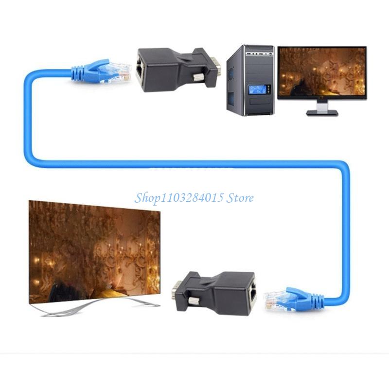 R6FF 9 RS232 To RJ45 Ethernet Adapter 9 To RJ45 Converters Compatible for Standard 9Pin Devices Up To 65Feet Transmission