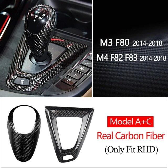 Carbon Fiber For BMW M2 F87 M3 F80 M4 F82 F83 M5 F10 X5M F85 X6M F86 Gear Shift Knob Cover Gearshift Shifter Sticker