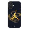 Cover per telefono - MANIACASE - iPhone 17 - Silicone TPU - Logo Jordan - Polvere filante dorata
