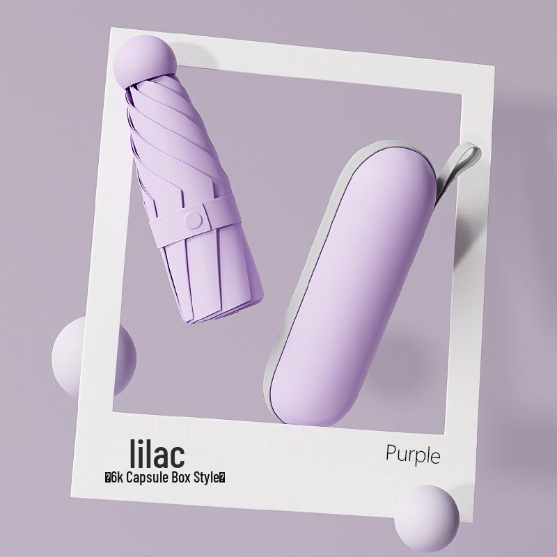 Compact Five-Fold Umbrella: Portable Pocket Sunshade & Rain Parasol for Women, Anti-UV Sunscreen Protection.