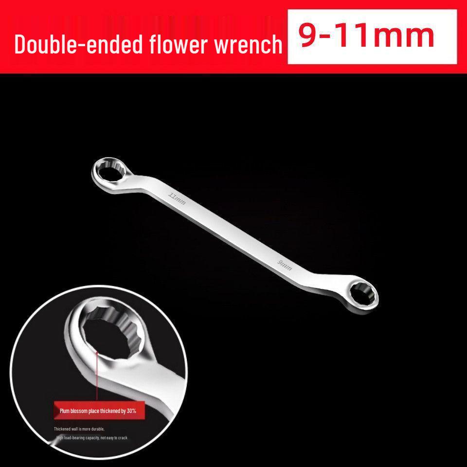 Dual-Ended Extra Long Chrome Hexagonal Box Wrench Set, Mirror Polished