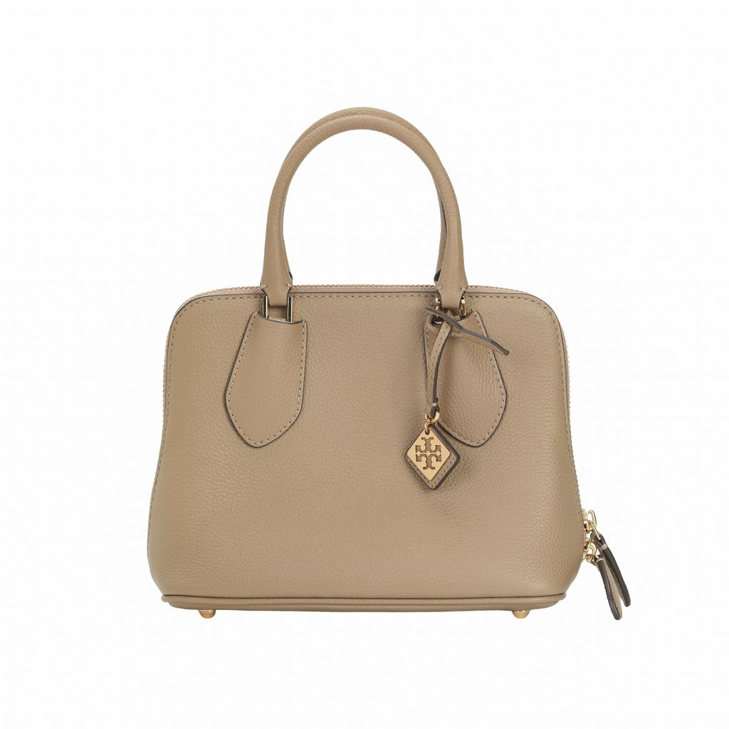 Tory Burch Swing Double Zipper Closure Leather Mini Shoulder Crossbody Bag Women Bags Gray Brown Oak 159504-250