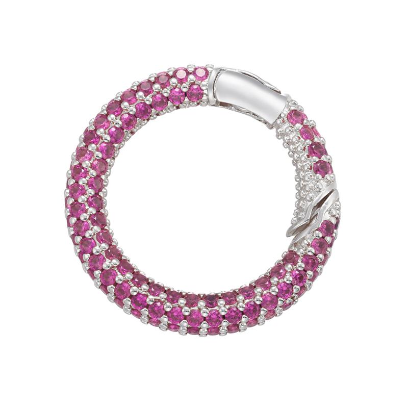 ZHUKOU Round spring clasp hooks cubic zirconia crystal clasp hooks for DIY necklace jewelry accessories supplies VK123