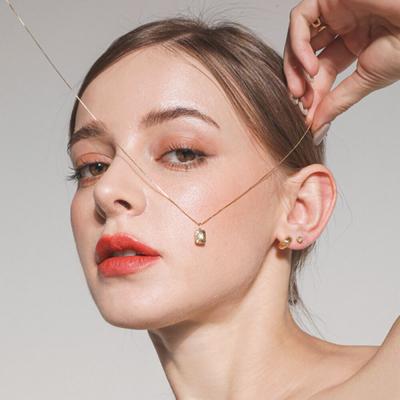 Mirror Box Chain Silver Necklace N01077