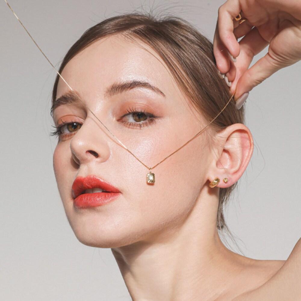 Mirror Box Chain Silver Necklace N01077
