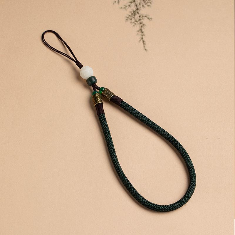 Sturdy Anti-Drop Bodhi Lotus Phone Lanyard with Finger Ring & USB Flash Drive Pendant - Universal for Men & Women