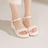 Wedding dress summer women's sandals women's wedge heel shoes muffin bottom thick sole non-slip small fragrance new height increase versatile Rome