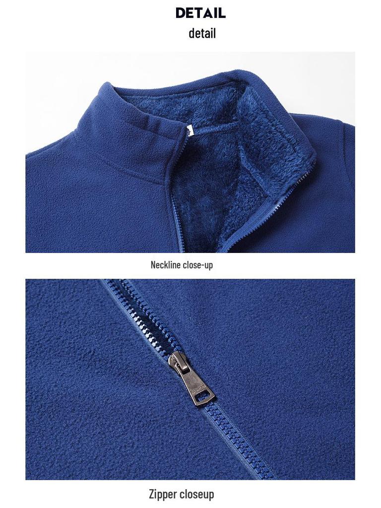 Herren Warme Winddichte Fleecejacke - Dicke, locker sitzende Polarfleece-Strickjacke für Herbst und Winter.