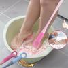 2 Pcs Toe Cleaning Brush Silicone Foot Scrubber with 15.7" Long Handle Soft Cleaning Shower Brush Foot Care Tool for Seniors Elderly Men Women