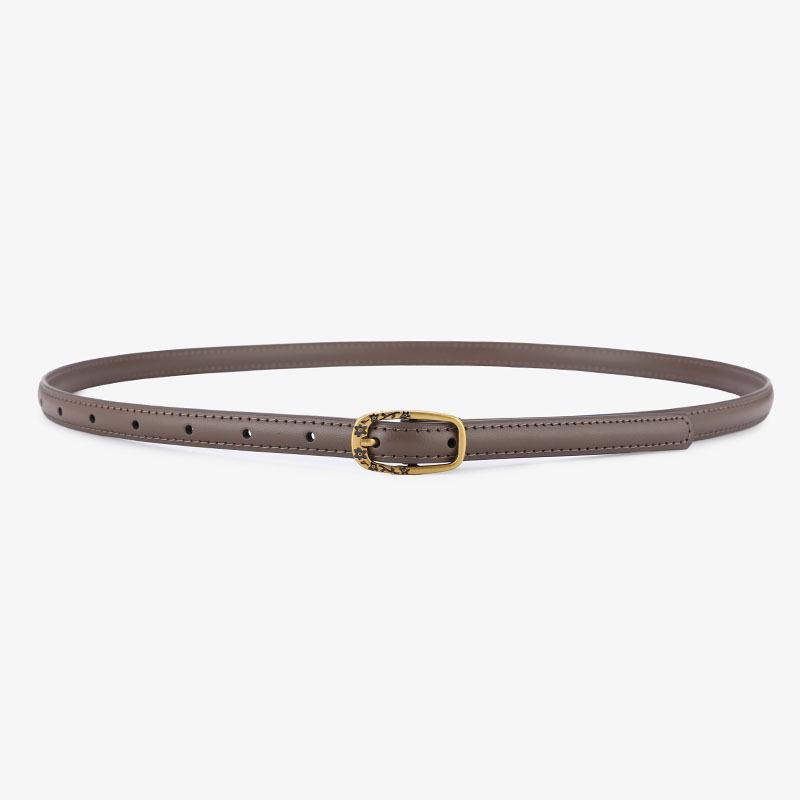 Simple Retro-Style Women's Slim Leather Belt - Fashion Accessory