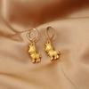 Ancient Gold Pony Earrings - Year of the Horse Zodiac Cartoon Unicorn Ear Clips