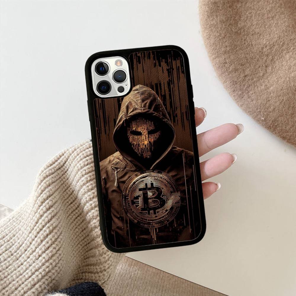 Luxury B-BitcoinS PC+TPU Phone Case For IPhone 11 12 13 14 15 16 17 Plus Pro Max Cover