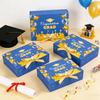 Larger Graduation Gift Box With Gold Ribbon, 27208cm Blue Graduation Box,Decorative Paper Box For Graduation Party Favors, Candy, Gifts & Keepsakes