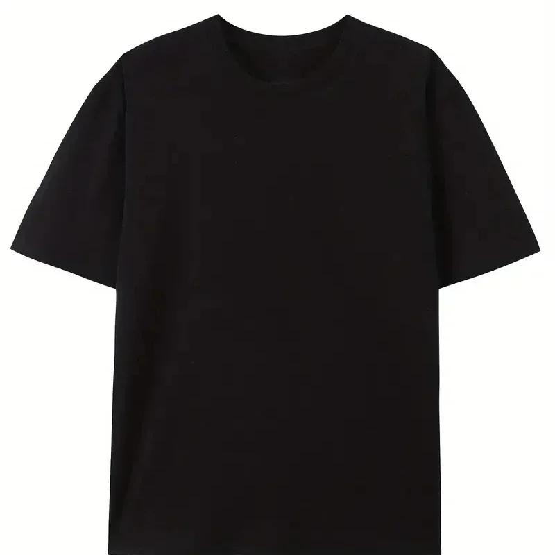 Men's PARIS Letter Pattern Print Cotton T-shirt Summer Loose Sizecasual Comfortable Round Neck Short Sleeved T-shirt Top
