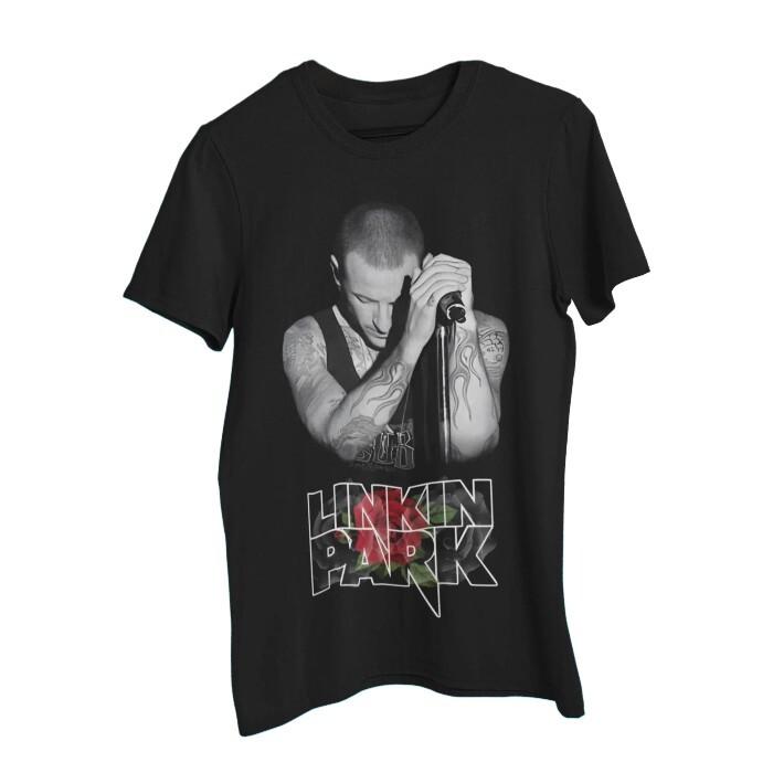 Linkin Park Chester Bennington Rose Graphic T-shirt Unisex Rock Legend XXXXL