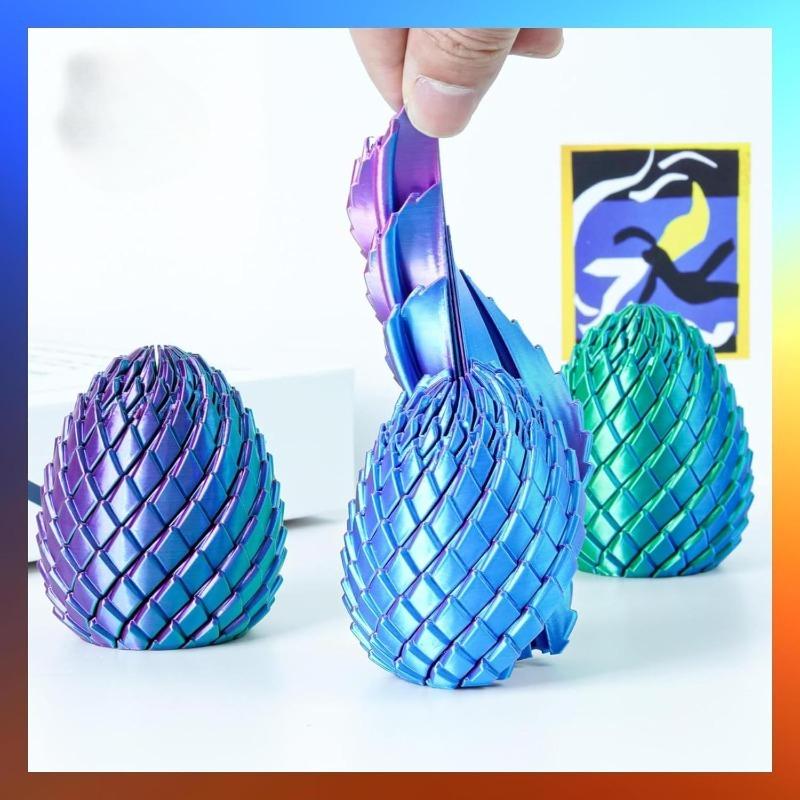 Twisty Fidget Egg, 3D Printed Slippery Egg Fidget, Easter Dragon Eggs, Easter Basket Stuffers Essentials,Stress Relief Desk Fidget Toy for Adults