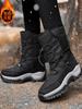 Fleece verdickte Schneestiefel Winter rutschfest wasserdicht mittelhohe Skistiefel Outdoor warm große Baumwollschuhe
