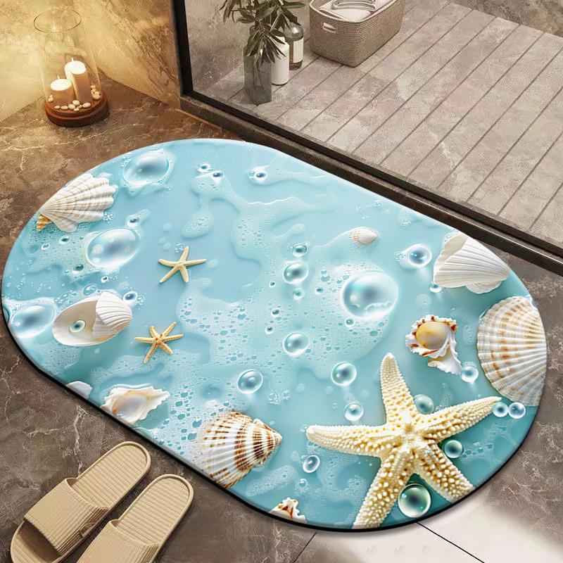 

Мягкий коврик для пола в ванной из диатомовой грязи, быстросохнущий, впитывающий воду, нескользящий коврик для ванной, коврик для ног в туалете 40x60cm розовый