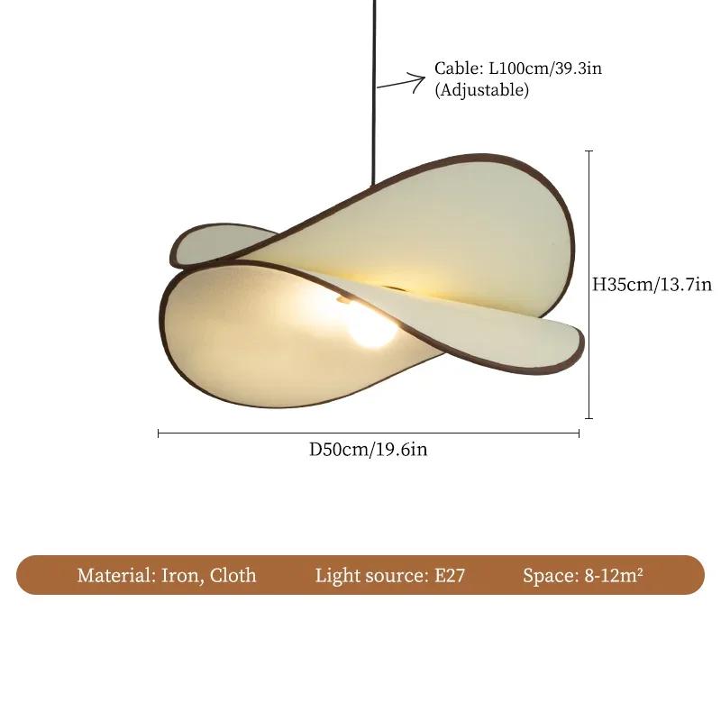 LED Wabi-sabi Cloth Pendant Lamp Living Room Shop Ceiling Chandelier Kitchen Home Decor Island Hanging Pendant Lights Fixtures