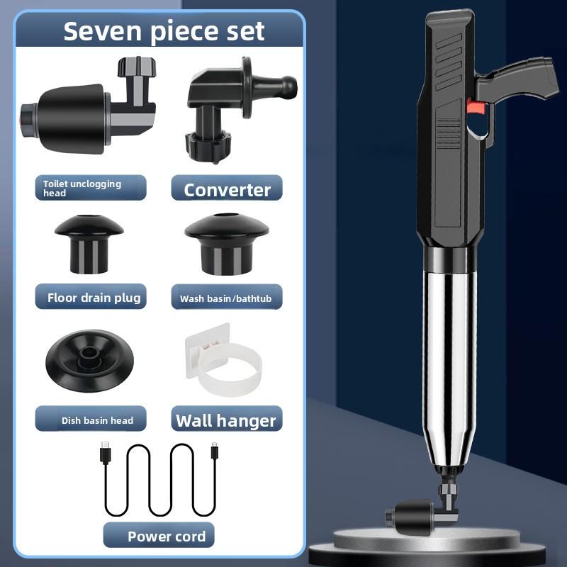 Electric High Pressure Air Toilet Plunger, Drain Blaster Clog Remover Tool for Kitchen Sink Floor Drain and Bathroom Toilet