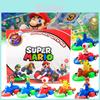 Super Mario Samochodzik Pull-back Model Zabawki Pudełko Ekspozycyjne Interaktywny Samochód Wyścigowy Dla Dzieci