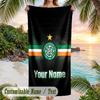 Beach Towel Celtic FC Print Custom Name Text Soft Towel for Swimming Pool