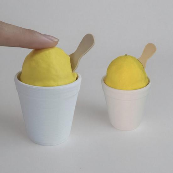 Ice Cream Cup Fidget Clicker, 3D Printed Ice Cream Finger Clicker, Anxiety Stress Relief Push Button Fidget Toy for Kids Adults