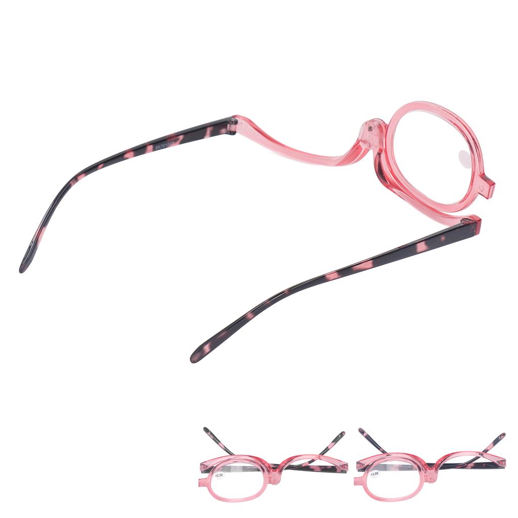 Make-up-Brille, leicht, faltbar, rotierend, Einzellinse, Damen-Vergrößerungs-Kosmetikbrille mit St